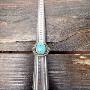 Turquoise Stone Silver Ring - Blue Women Jewelry